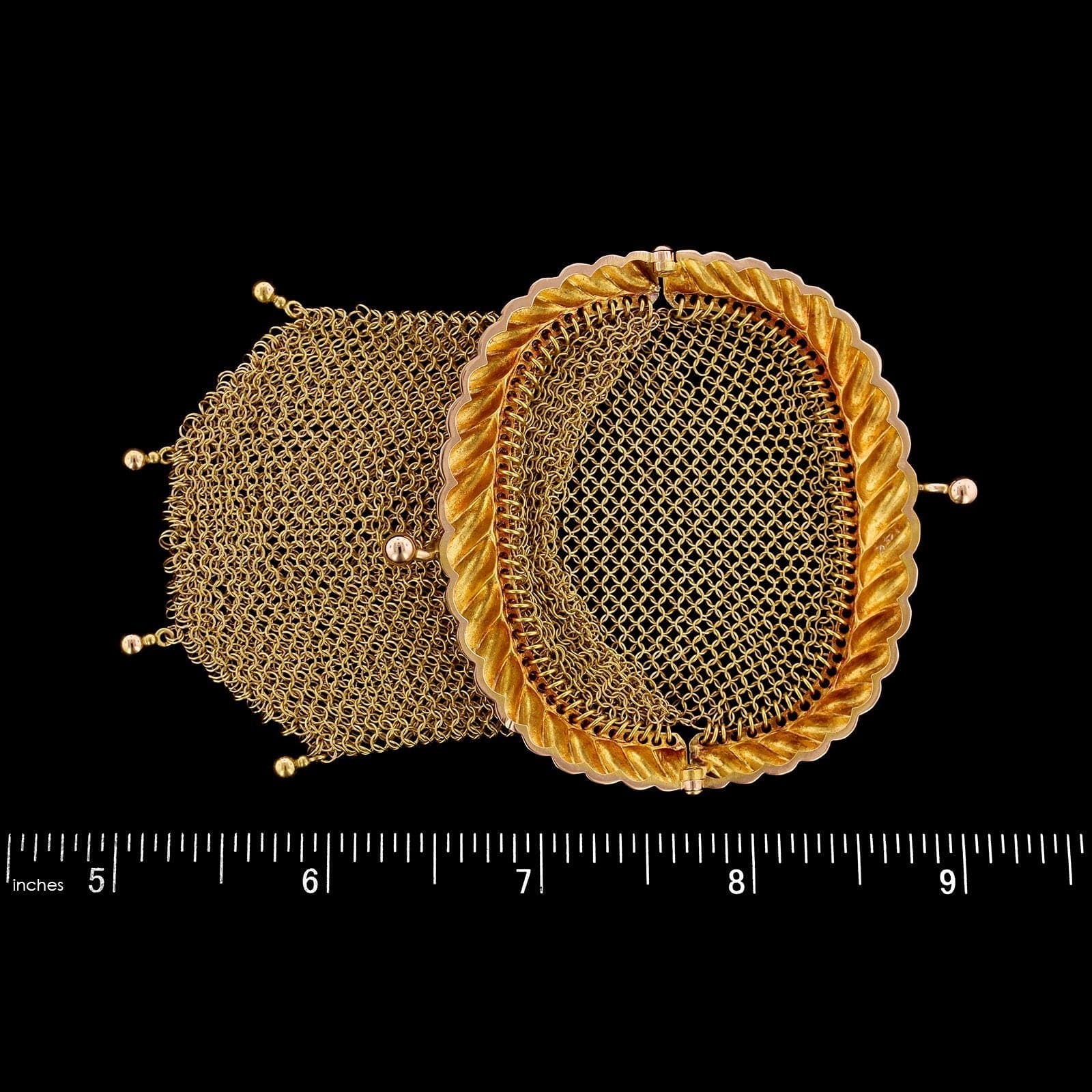 14K Yellow Gold Estate Mesh Coin Purse/Pendant - Image 3