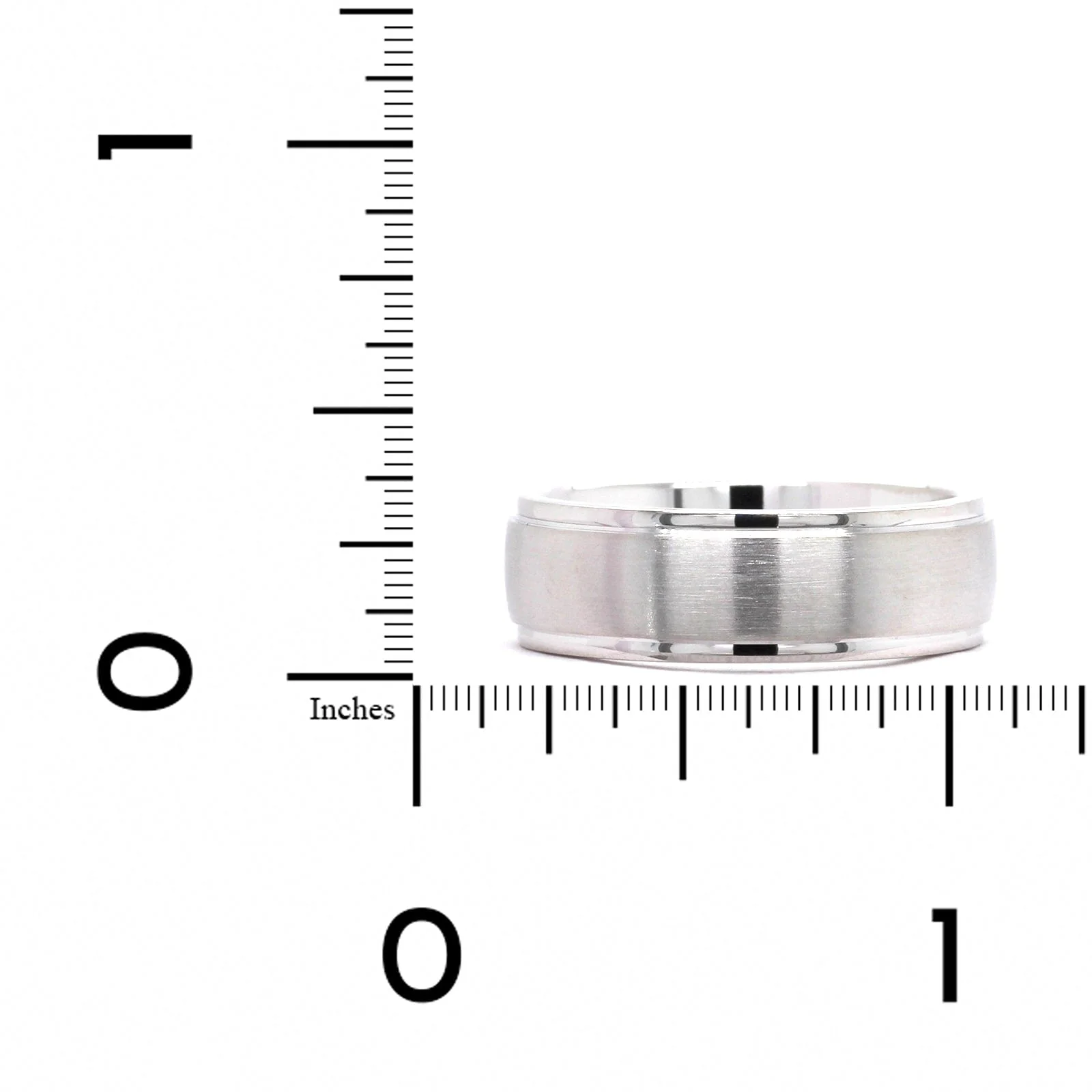 14K White Gold 7.5mm Brushed Finish Band - Image 3