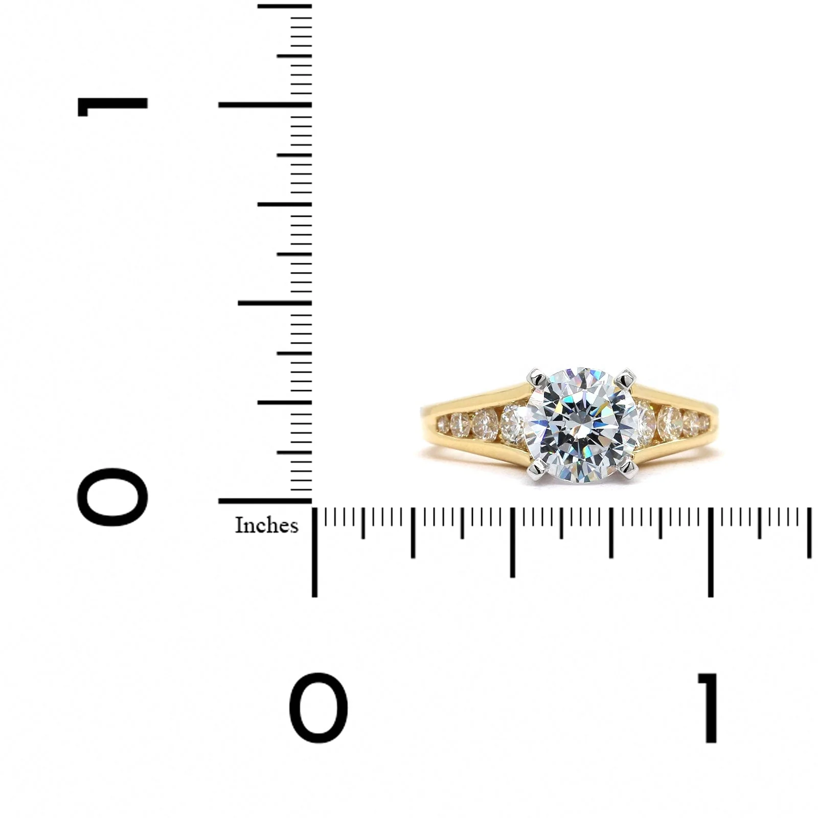 18K Yellow Gold Graduated Channel Set Engagement Ring Setting - Image 3