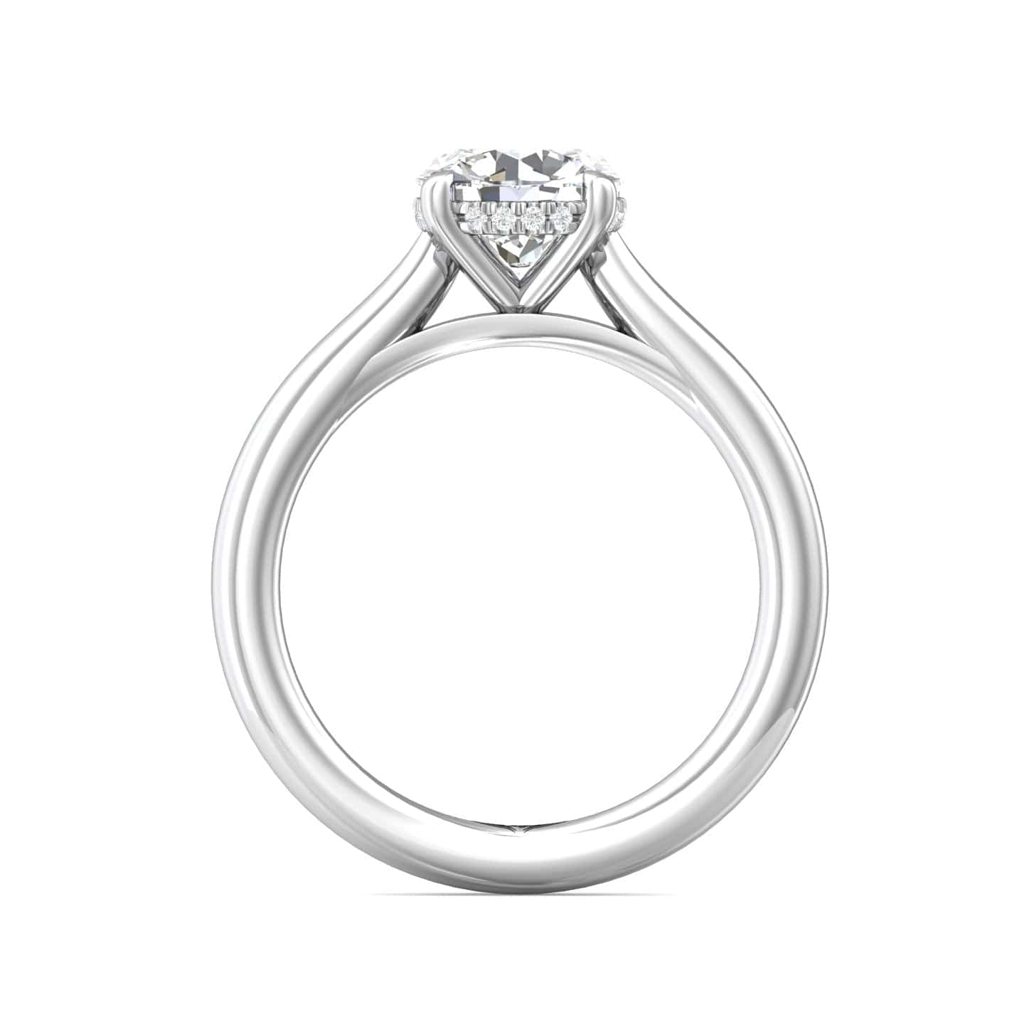Platinum 4 Prong Cathedral Diamond Engagement Setting - Image 3