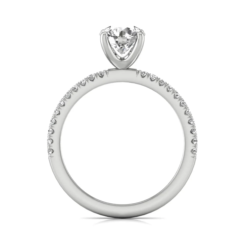 Platinum 4 Prong Round Diamond Engagement Setting - Image 3