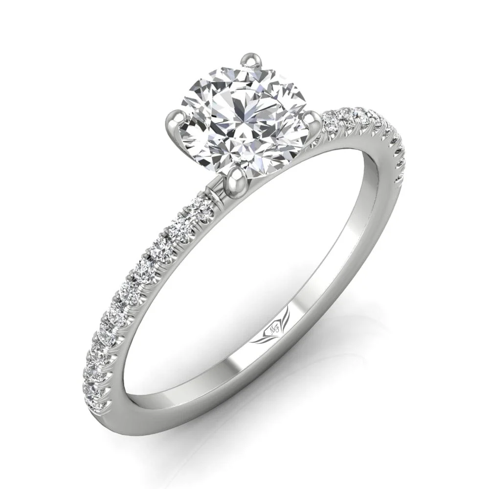 Platinum 4 Prong Round Diamond Engagement Setting - Image 5