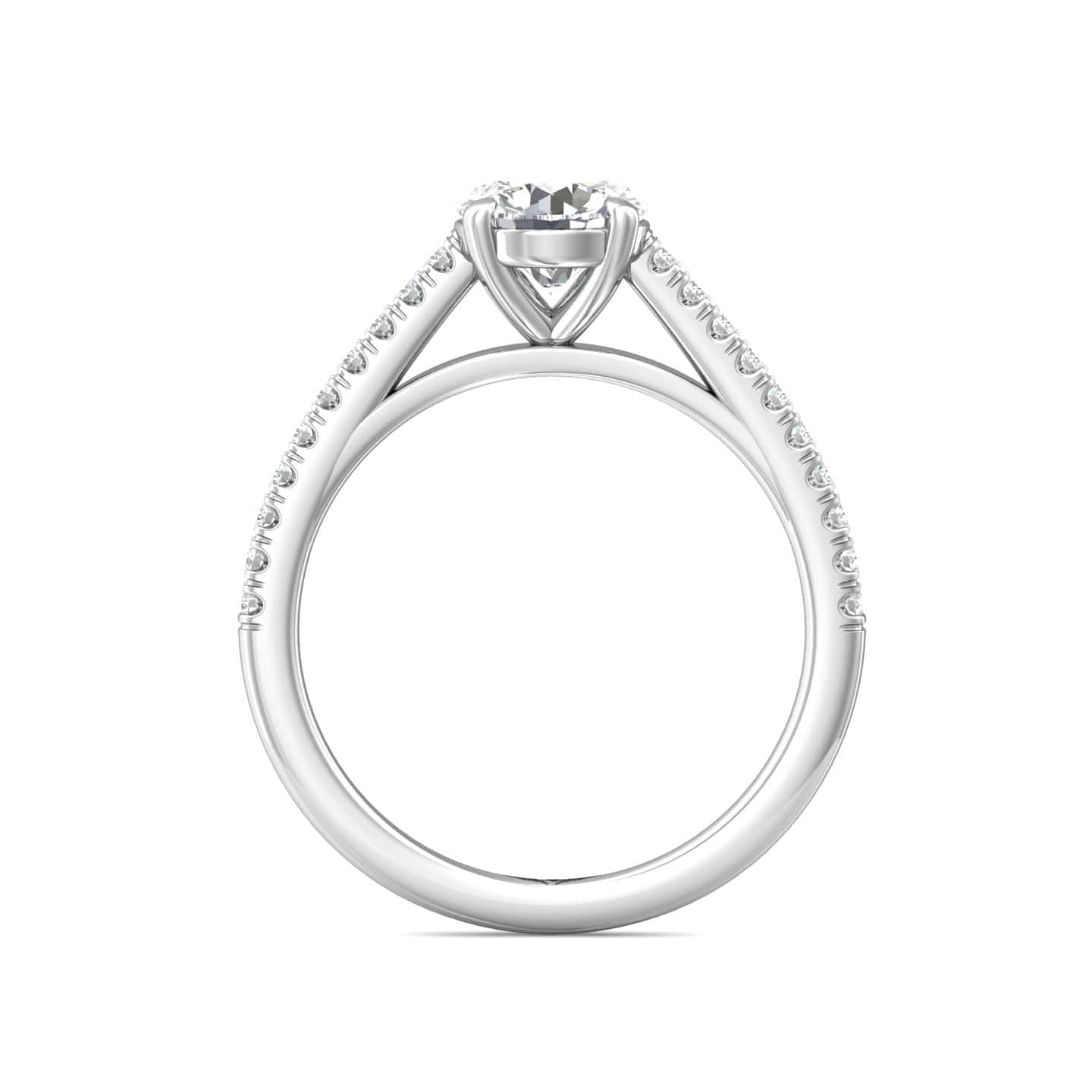 Platinum 4 Prong Cathedral Diamond Engagement Setting - Image 3