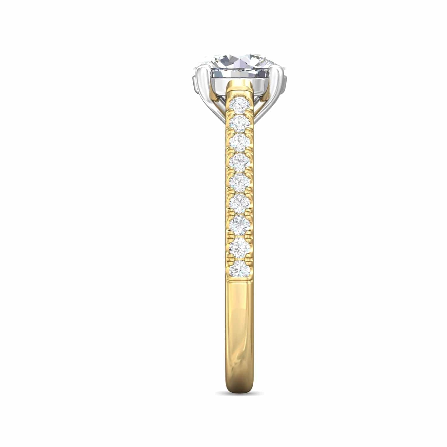 18K Yellow Gold Cathedral Mounting with Platinum Head - Image 4