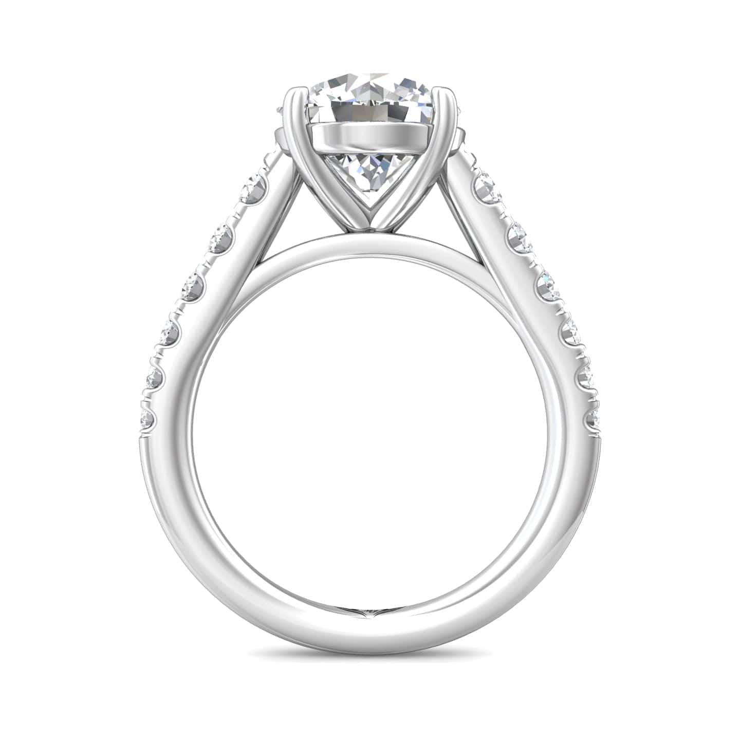 Platinum 4 Prong Cathedral Diamond Engagement Setting - Image 3