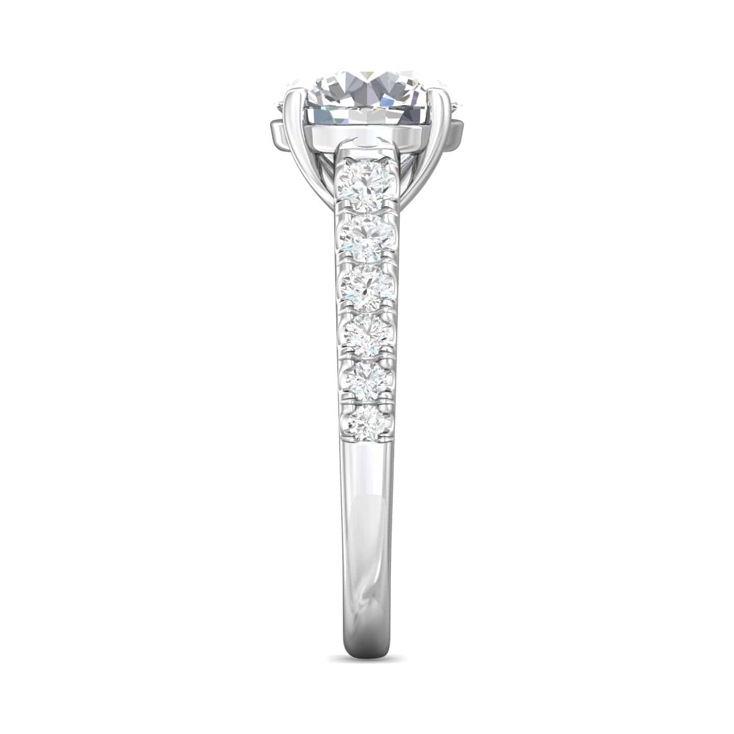 Platinum 4 Prong Cathedral Diamond Engagement Setting - Image 4