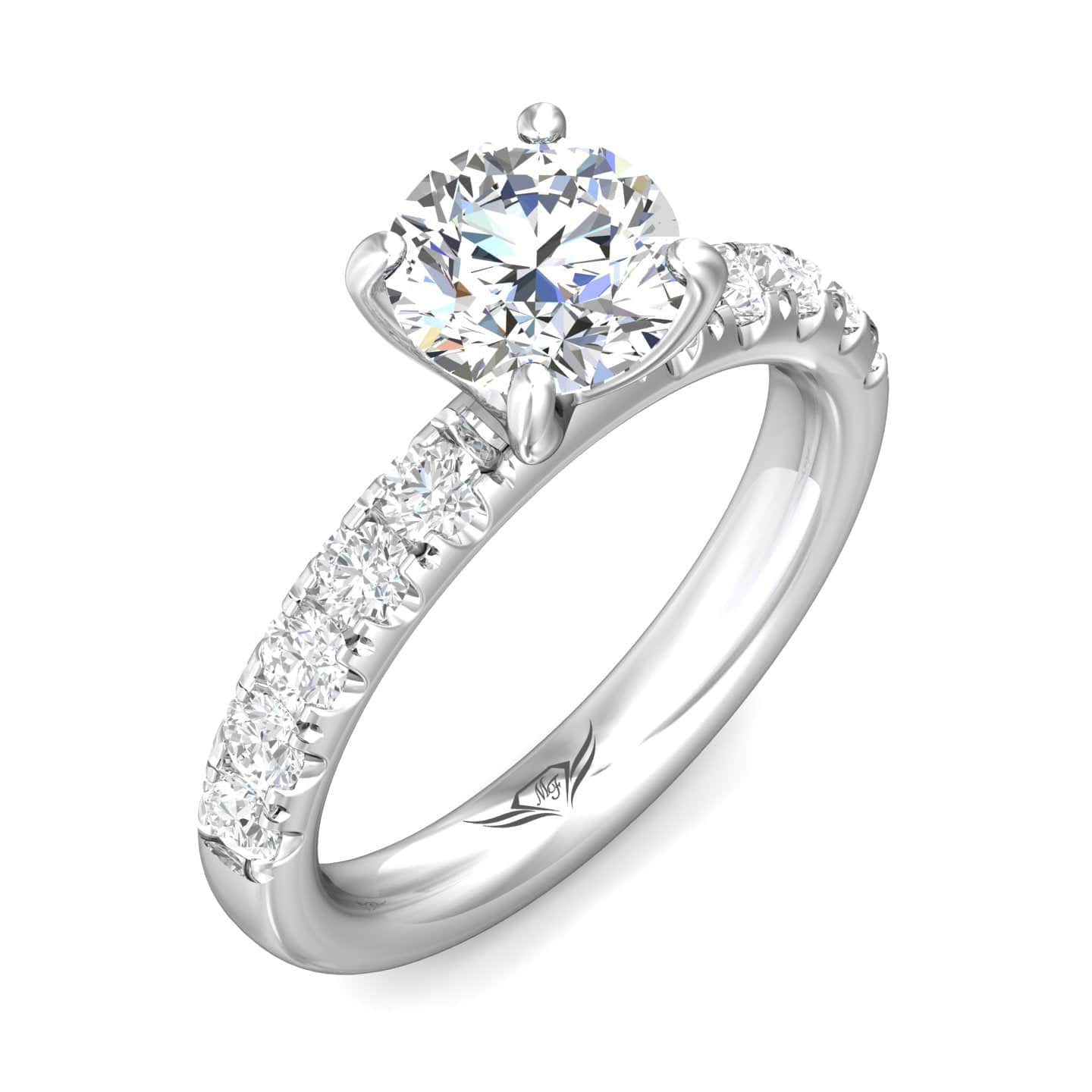 Platinum 4 Prong Mounting Diamond Engagement Setting - Image 5