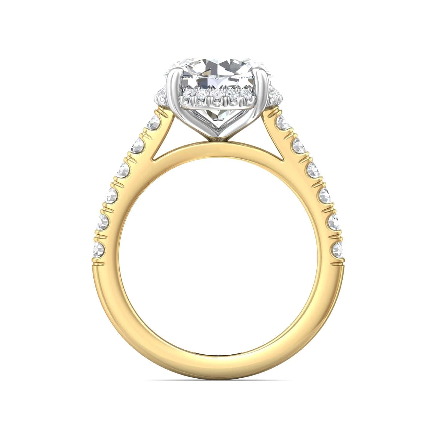 18K Yellow Gold Cathedral Mounting with Platinum Head - Image 3