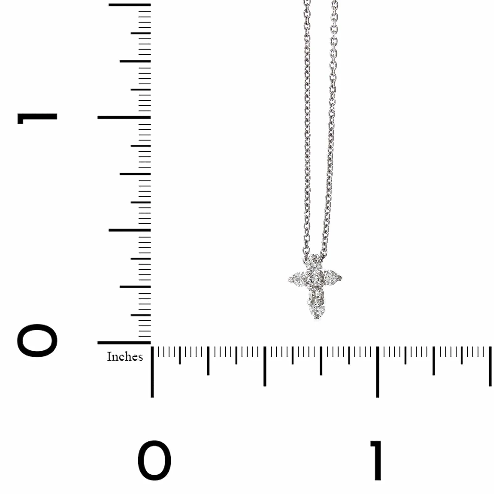 Roberto Coin 18K White Gold Diamond Cross Necklace - Image 4