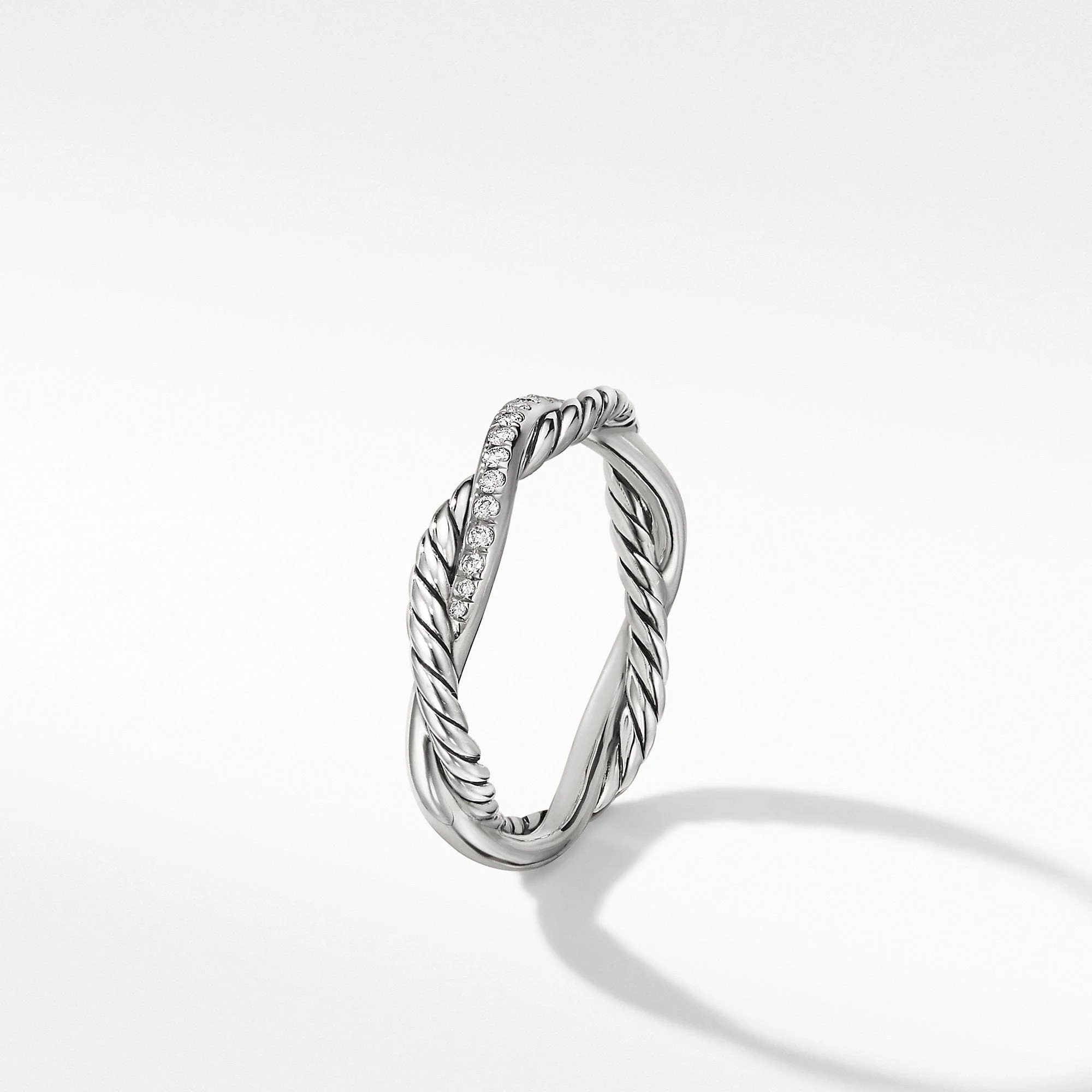 Petite Infinity Twisted Ring with Pavé Diamonds - Image 3