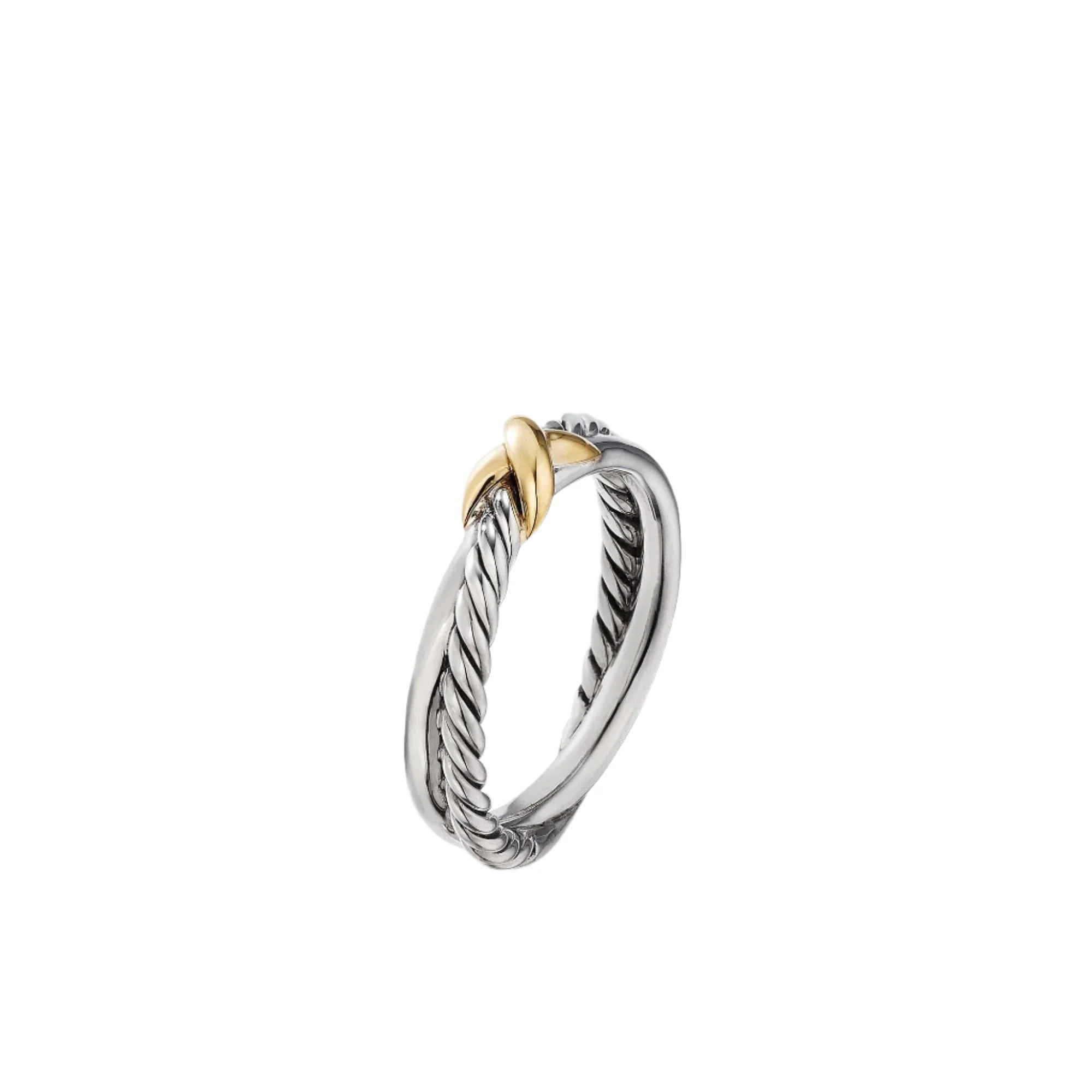 Petite X Ring with 18K Yellow Gold - Image 3